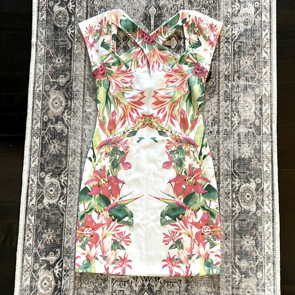 Lovers + Friends size small cut-out mini dress tropical print